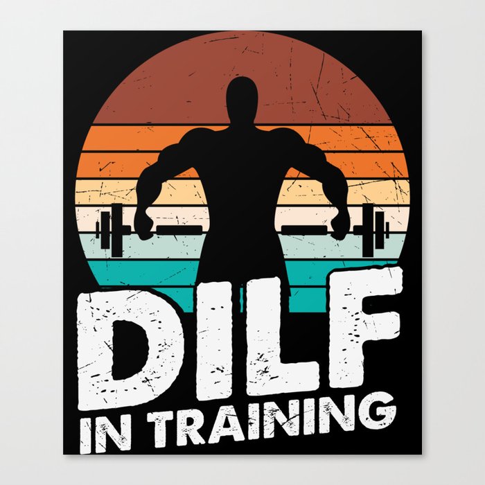 DILF In Training Funny Vintage Canvas Print