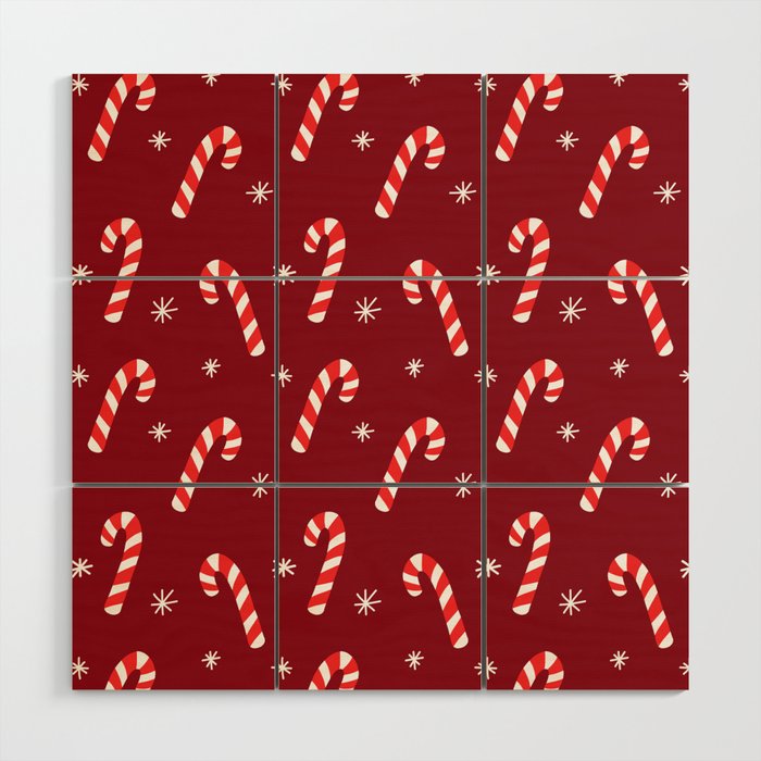 Candy Cane Pattern (red/white) Wood Wall Art