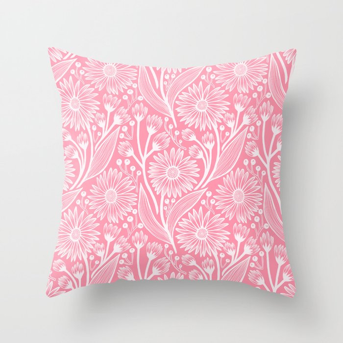 Light Pink Coneflowers Throw Pillow