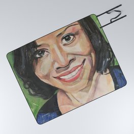 That Smile, a beautiful acrylic portrait Picnic Blanket