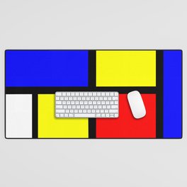BLUE, RED, YELLOW & WHITE - Composition No. I - NEOPLASTICISM STYLE Desk Mat
