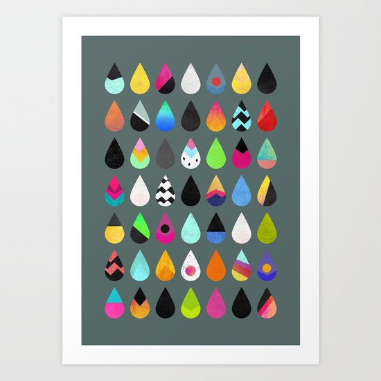 Colorful rain Art Print