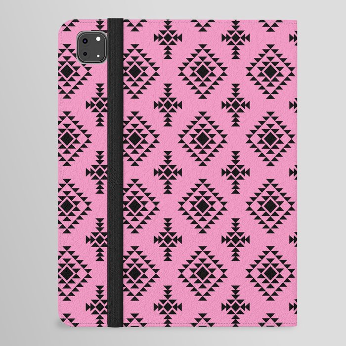 Pink and Black Native American Tribal Pattern iPad Folio Case
