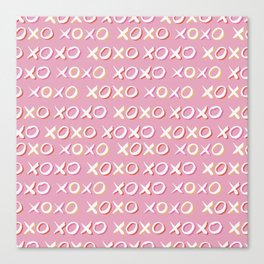 Pink XOXO Pattern Canvas Print