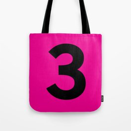 Number 3 (Black & Magenta) Tote Bag