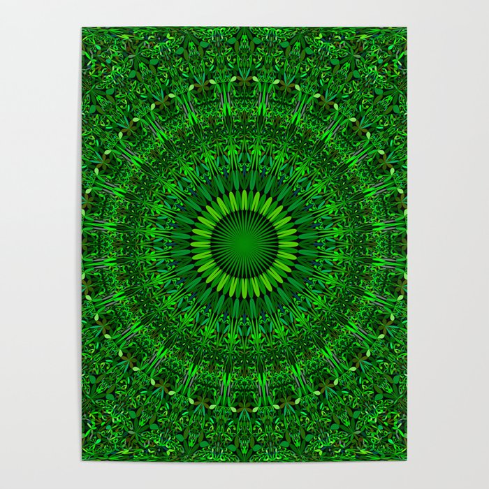 Green Garden Mandala Poster