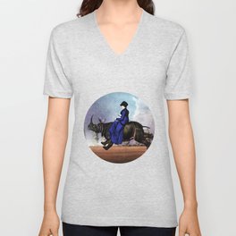 She went out into the field V Neck T Shirt