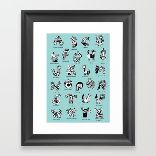 A to Z animals Framed Art Print