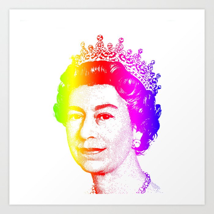 Queen Elizabeth Rainbow Art Print