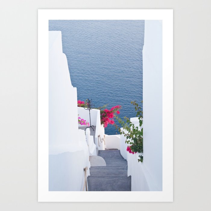 Santorini Island Bliss #2 #wall #art #society6 Art Print