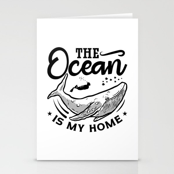 The Ocean Is My Home Apnoe Freediver Freediving Stationery Cards