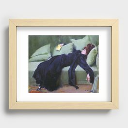 Ramon Casas i Carbó - Decadent young woman After the dance Recessed Framed Print