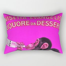 Vintage Drunken Monkey Anisette Anisetta Evangelisti Italian Dessert Liquor aperitif advertising poster in pink Rectangular Pillow