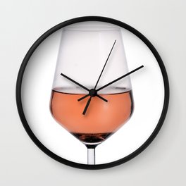 rose wine in glass Wall Clock