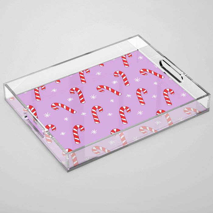 Candy Cane Pattern (purple) Acrylic Tray