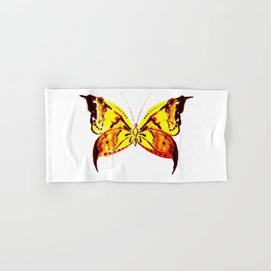 yellow butterfly Hand & Bath Towel