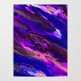 Wild Purple Alcohol Ink Painting Poster