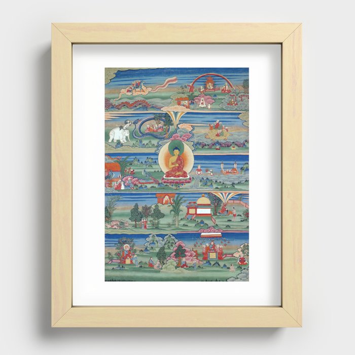 Buddhist Thangka Painting Siddhartha Gautama Shakyamuni Recessed Framed Print