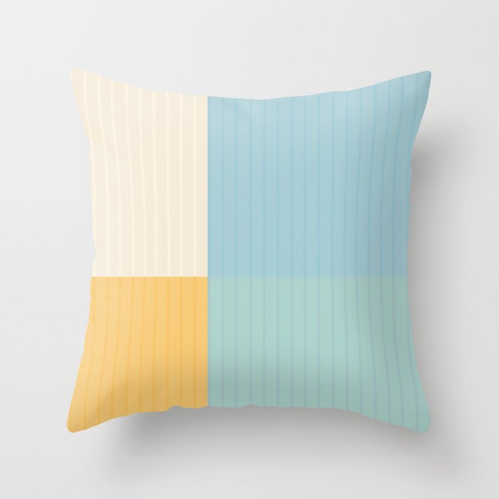 Color Block Line Abstract III Throw Pillow