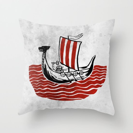 Lone Viking Throw Pillow