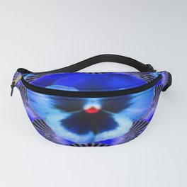 BLUE PANSY ABSTRACT PATTERN ART Fanny Pack