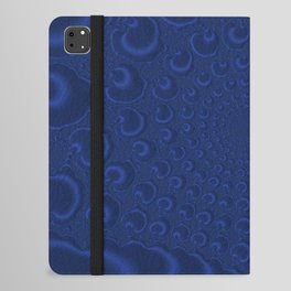 Abstract Art Digital Fractal Navy Blue iPad Folio Case