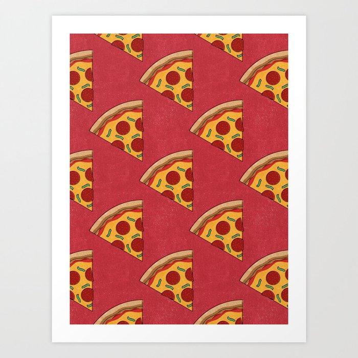 FAST FOOD / Pizza - pattern Art Print