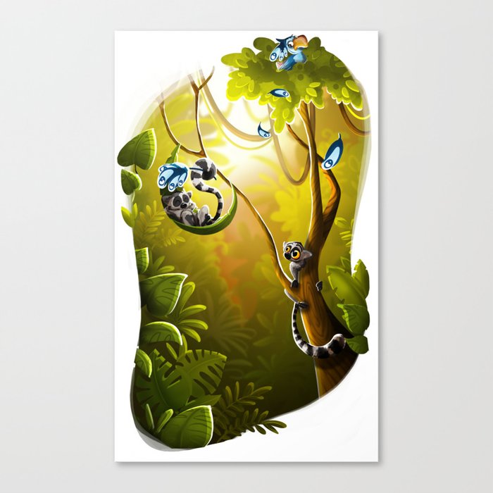 Ringtail Lemurs Canvas Print