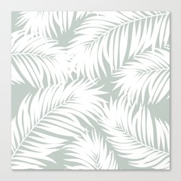 Palm Tree Fronds White on Rainwashed Maui Hawaii Tropical Graphic Design Canvas Print