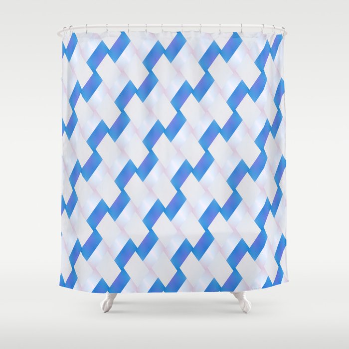 Magic Patterns Blue and White Shower Curtain