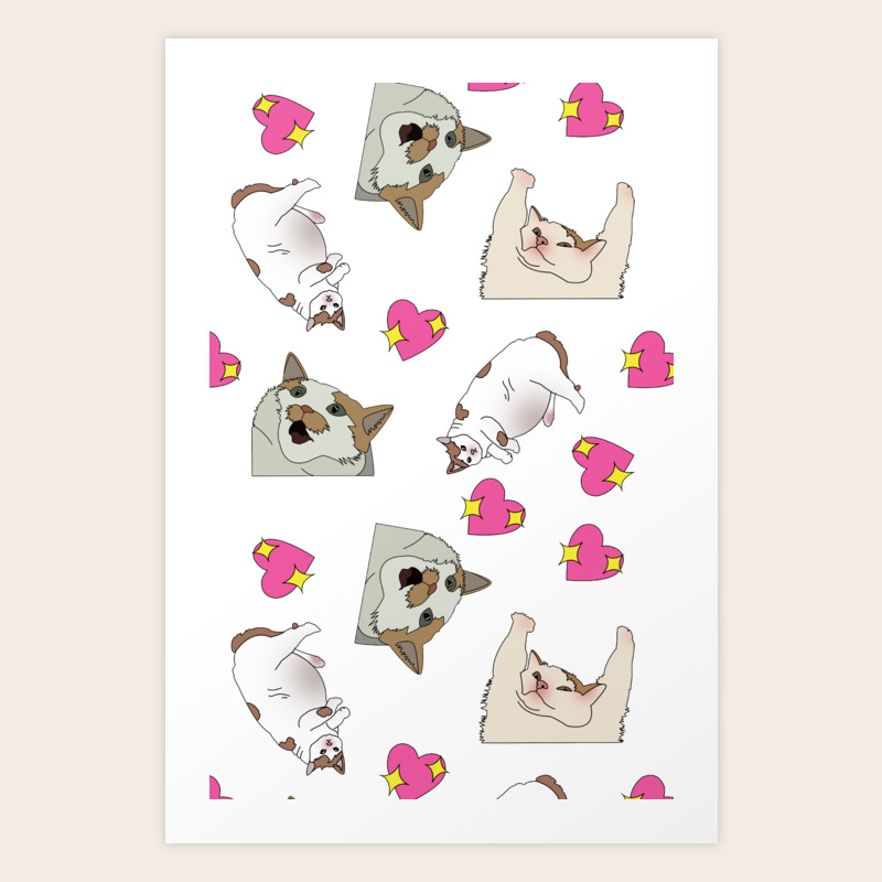 Cursed cats funny meme valentine's day Art Print by PrintsyGal | Society6