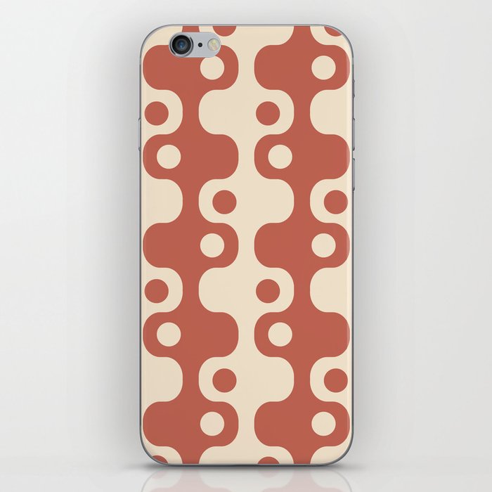 Retro Mid Century Modern Space Age Pattern 861 Brown and Beige iPhone Skin