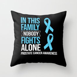 Prostate Cancer Blue Ribbon Survivor Awareness Throw Pillow