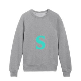 s (TURQUOISE & WHITE LETTERS) Kids Crewneck