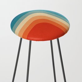 Retro 70s Color Palette III Counter Stool | Noise, Curated, Geometry, Vintage, Colour, Old, Geometric, 80S, Cubism, Abstract 