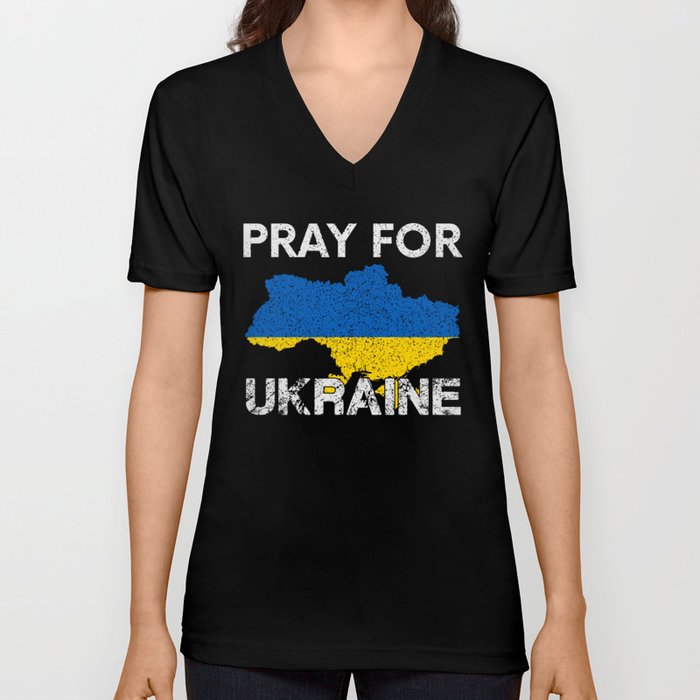 Pray For Ukraine V Neck T Shirt