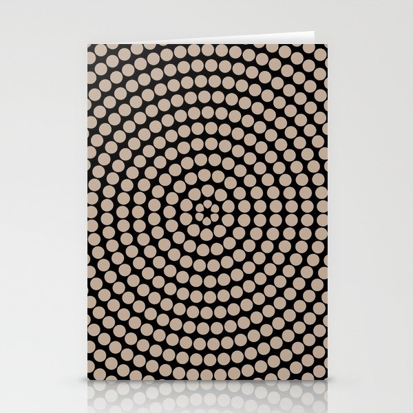 Brown and Black Retro Circle Polka Dot Pattern Pairs DE 2022 Popular Color Trail Dust DE6123 Stationery Cards