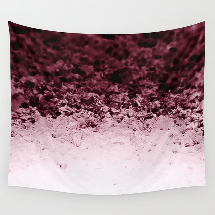 Burgundy CrYSTALS Ombre Gradient Wall Tapestry
