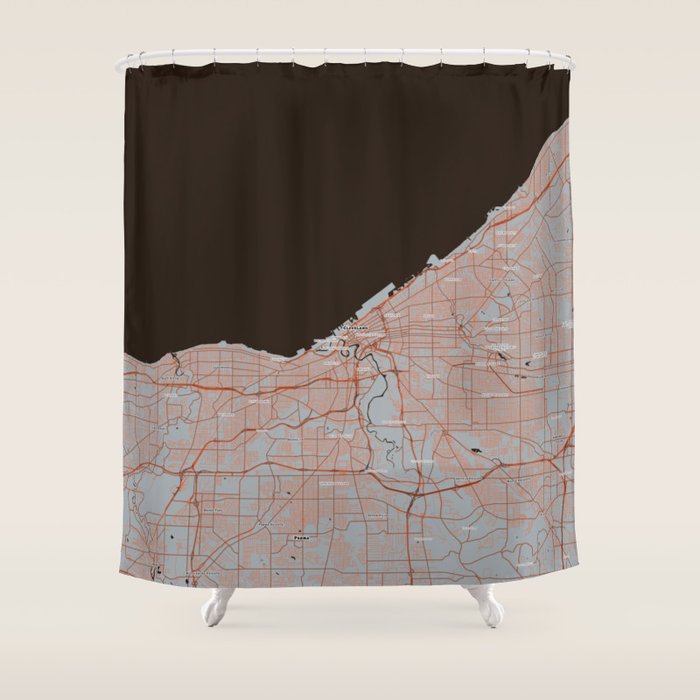 Fanmap Nfl Cleveland 04 Shower Curtain By Hometownpride Society6