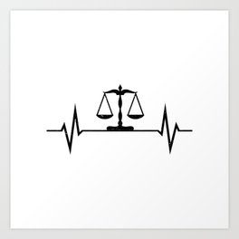 Scales Of Justice Heartbeat Lawyer Judge Art Print