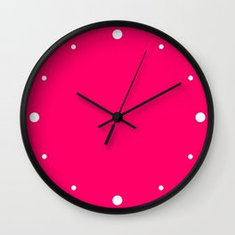 Hot Pink Color Wall Clock
