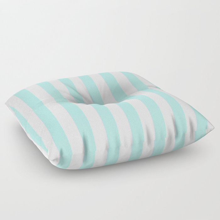 Aqua Stripes vertical- Beautiful maritime pattern Floor Pillow