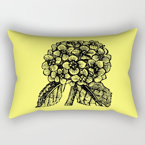 Yellow Hydrangea Rectangular Pillow