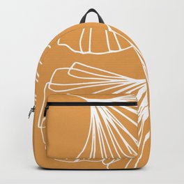Ginkgo Leaves Minimal Line Art Yellow Backpack | Graphicdesign, Digital, Doodle, Minimalism, Foliage, Scandi, Ginkgo, Two, Yellow, Decorative 