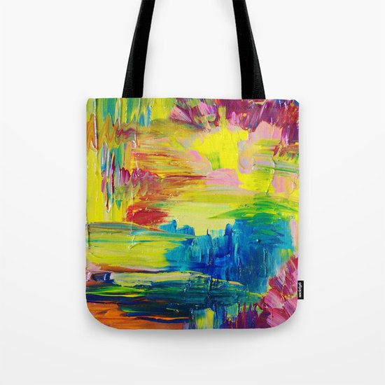 GOING THROUGH THE MOTIONS - Stunning Saturated Bold Colors Modern Nature Abstract Tote Bag