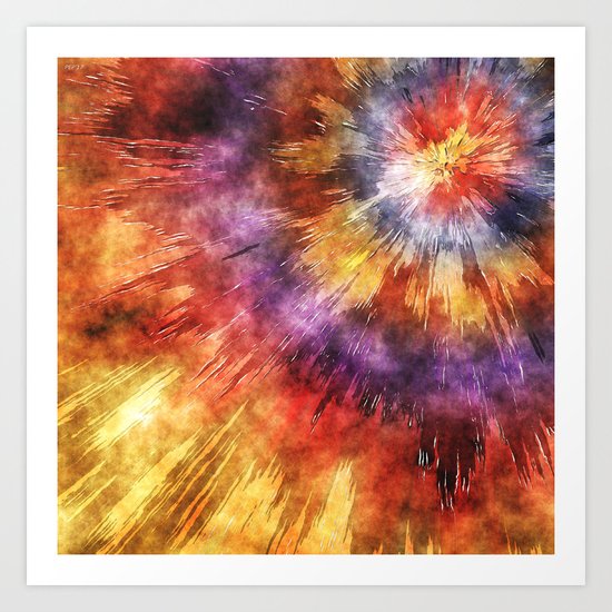 Colorful Tie Dye Rings Art Print