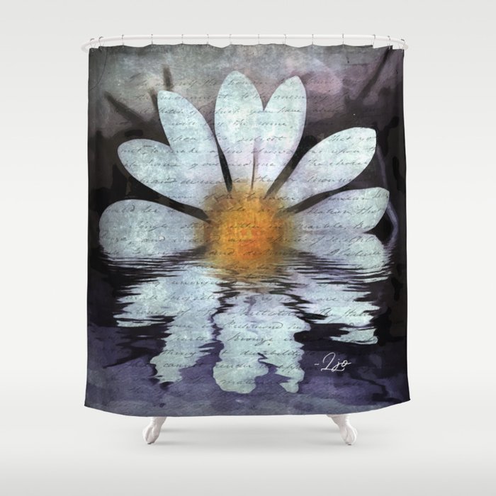 Reflection of a Daisy Digital Art version one Shower Curtain