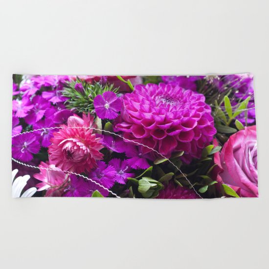 Pink flower bouquet #1 #decor #art #society6 Beach Towel