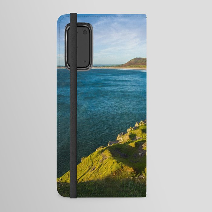 Great Britain Photography - Sunset Shining On A Cliff By The Blue Ocean Android Wallet Case