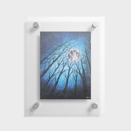 Full Moon and Trees - Original Abstract Painting Floating Acrylic Print